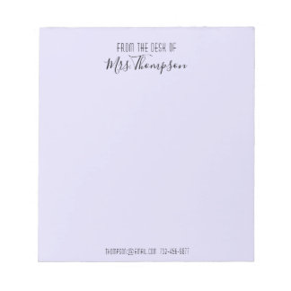 Bloc-note Du Bureau De Purple Nom Moderne Script