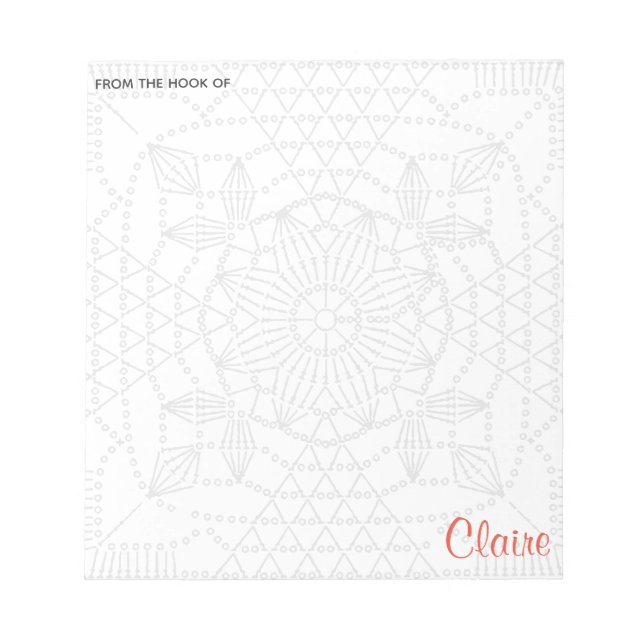 Bloc-note Du crochet De Couleur Personnalisée Crochet-Thème (Devant)