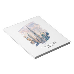 Bloc-note Dubaï Burj Khalifa Cité de Luxe Toits de la Ville 