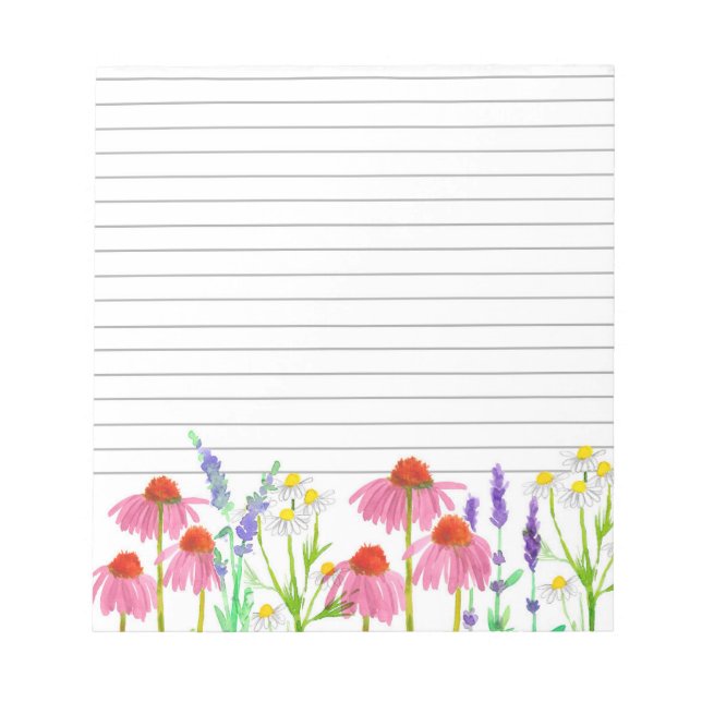 Bloc-note Echinacea Chamomile Lavande Herbe Liner (Devant)