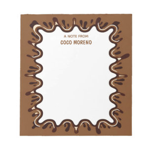 Bloc-note Éclaboussure de milkshake au chocolat marron Nom p