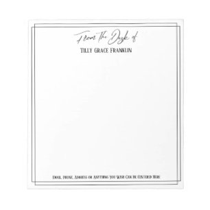 Bloc-note Écriture manuscrite décontractée du bureau de Simp