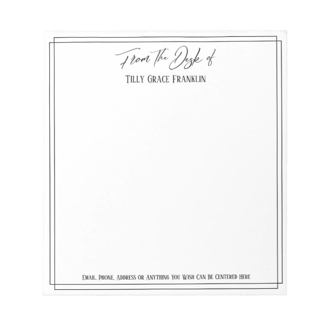 Bloc-note Écriture manuscrite décontractée du bureau de Simp (Devant)