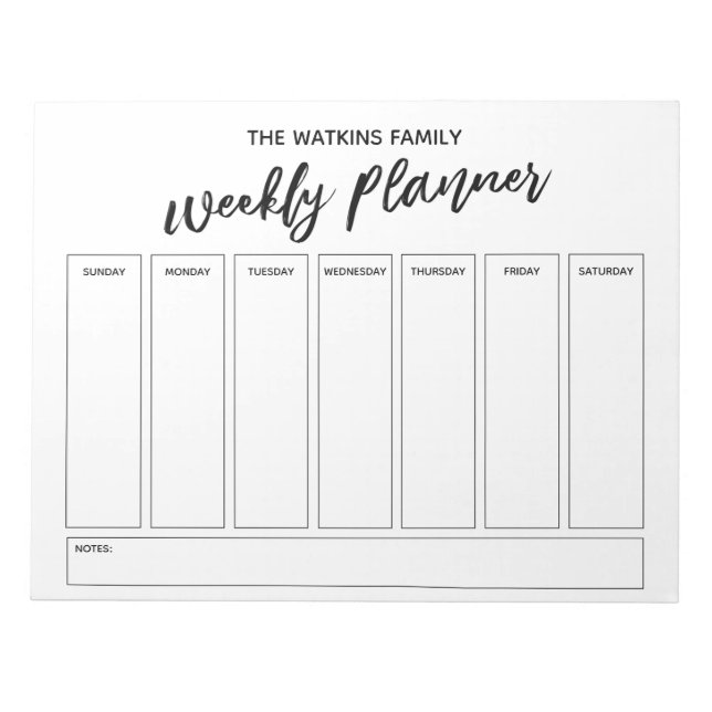 Bloc-note Écriture manuscrite décontractée Simple Planificat (Devant)