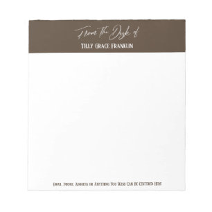 Bloc-note Écriture manuscrite du bureau de Rich Chocolate Br