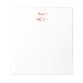 Bloc-note Écriture manuscrite élégante simple rouge blanc