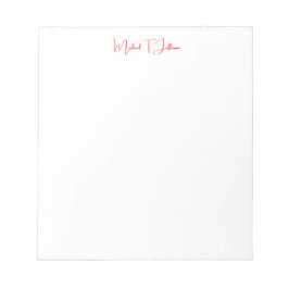 Bloc-note Écriture Manuscrite Élégante Simple Rouge Blanc