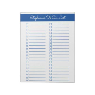 Bloc-note Elegant Blue 8.5x11 Two Column Checklist