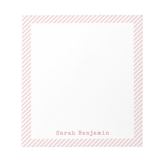 Bloc-note Élégant Cadre Gratté Minimal Rose Et Blanc (Devant)