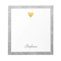 Élégant Cœur en Feuille d'Or Écriture Moderne Pers