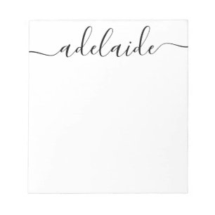 Bloc-note Élégant Design moderne chic Script noir blanc Mono