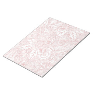 Bloc-note Elégant faux rose or design de mandala floral