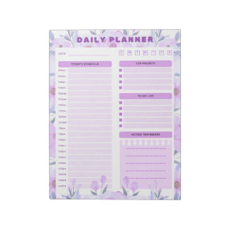 Bloc-note Elegant Floral Daily Planner Notepad