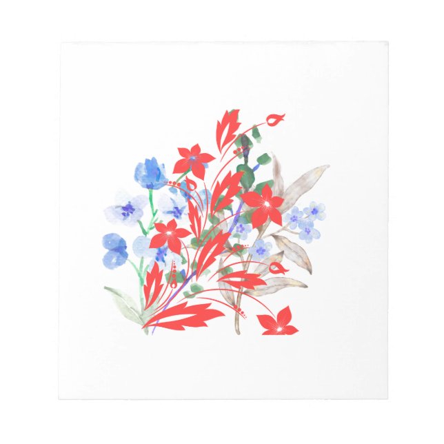 Bloc-note Elegant Flower and Leaves Artwork | Minimal  (Devant)