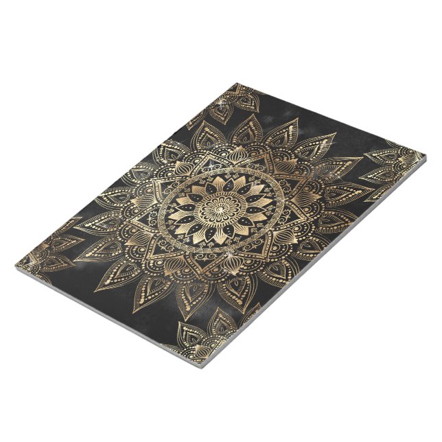 Bloc-note Elégant Gold Mandala Black Design (Incliné)