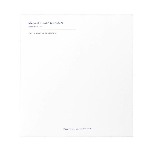 Bloc-note Elegant minimal professional lawyer legal office (Devant)
