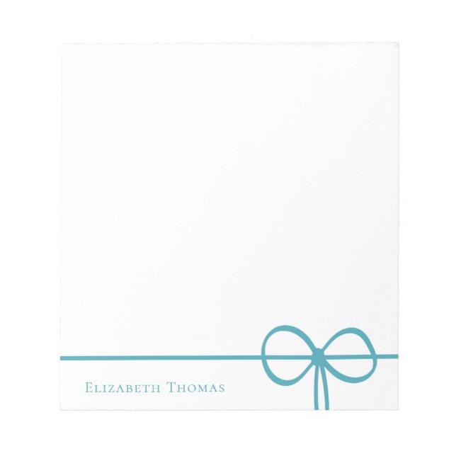 Bloc-note Elegant Modern Minimalist Stylish Blue Bow (Devant)