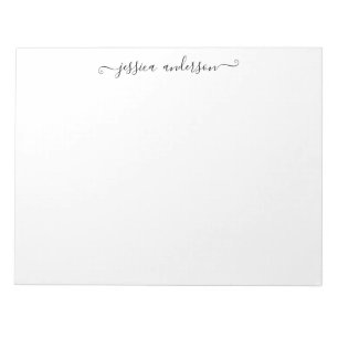 Bloc-note Élégant moderne noir gris féminin Script