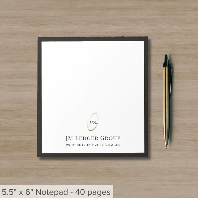 Bloc-note Élégant Monogramme de script (Créateur téléchargé)