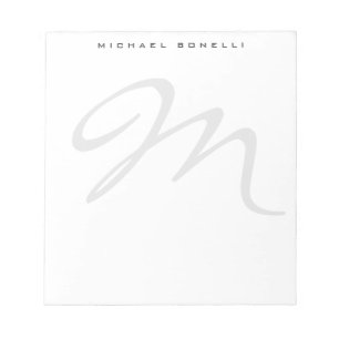 Bloc-note Élégant monogramme moderne initiale lettre votre n