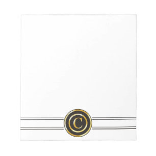Bloc-note Élégant Monogramme Or C