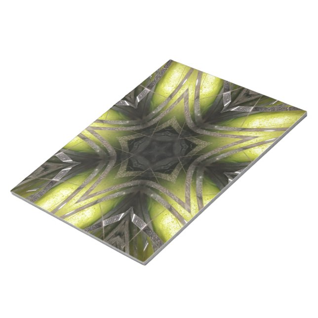 Bloc-note Élégant or Silver Kaleidoscope Star de Noël (Incliné)