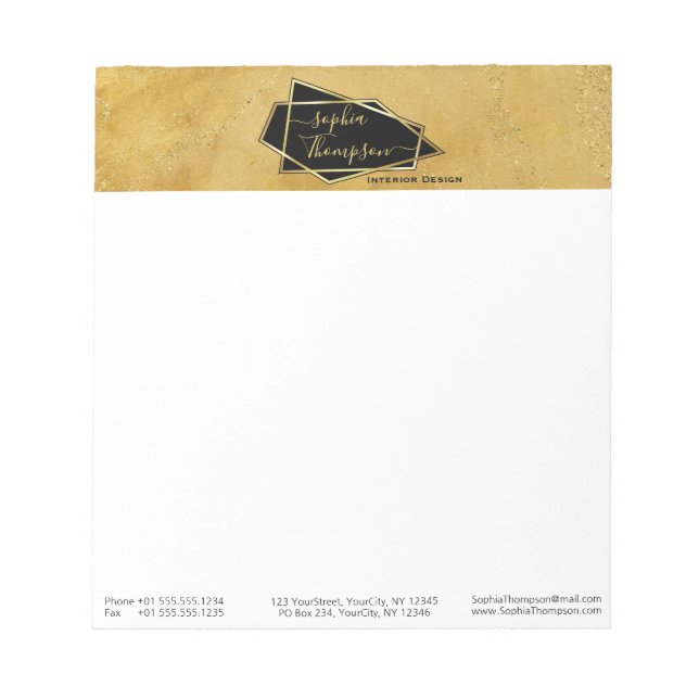 Bloc-note Elégant Parties scintillant or de luxe Script en m (Devant)