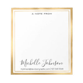 Bloc-note Elegant Personalized | From The Desk Of