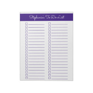 Bloc-note Elegant Purple 8.5x11 Two Column Checklist