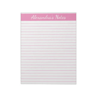 Bloc-note Élégant rose 8,5x11 Taille de la lettre Personnali