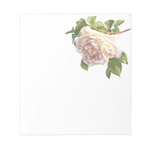 Bloc-note Elégant rose à fleurs blanc peachy orange foncé