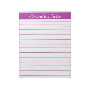 Bloc-note Élégant rose foncé 8,5x11 Taille de la lettre Pers