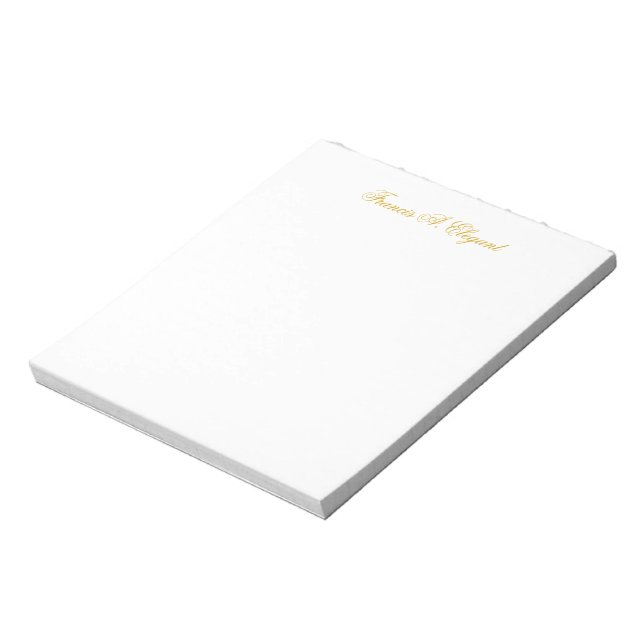 Bloc-note Élégant script Gold Personnalisé Pad de note (Tourné)