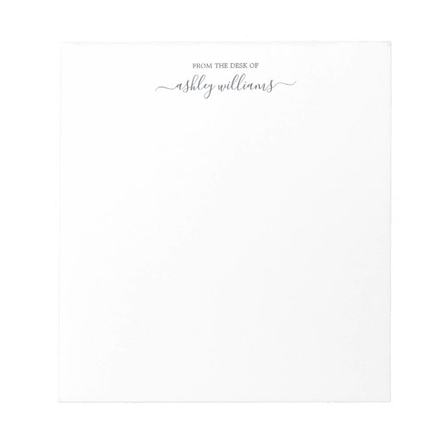 Bloc-note Élégant script noir décent personnalisé du bureau  (Devant)