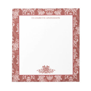 Bloc-note Elégant Toile Vintage Rouge Français