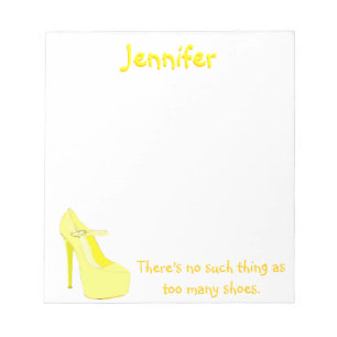 Bloc-note Élégant trop de chaussures en jaune