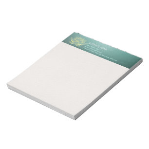 Bloc-note Élégant Turquoise Gold Lotus YOGA instructeur de m