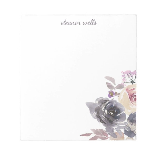 Bloc-note Elégante aquarelle Floral papier à lettres personn (Devant)