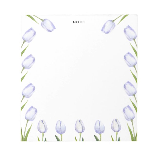 Bloc-note Elégante aquarelle pourpre Tulipe fleurit Floral (Devant)
