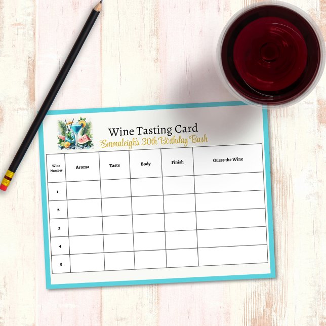 Bloc-note Elégante fête du 30e anniversaire Guess the Wine (Créateur téléchargé)