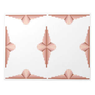 Bloc-note Éléments Art déco dans une palette d'or rose