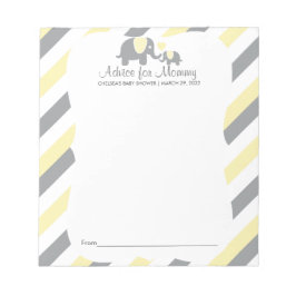 Bloc-note Eléphant à rayure gris jaune, blanc - Conseil