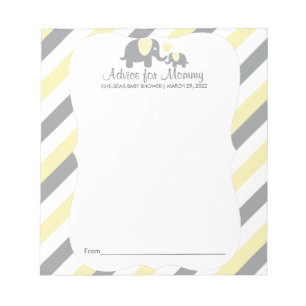 Bloc-note Eléphant à rayure gris jaune, blanc - Conseil