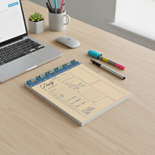Bloc-note Éléphants bleus planner quotidien personnalisé quo