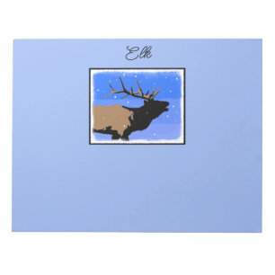 Bloc-note Elk bouillonnant en hiver - Art original de la fau
