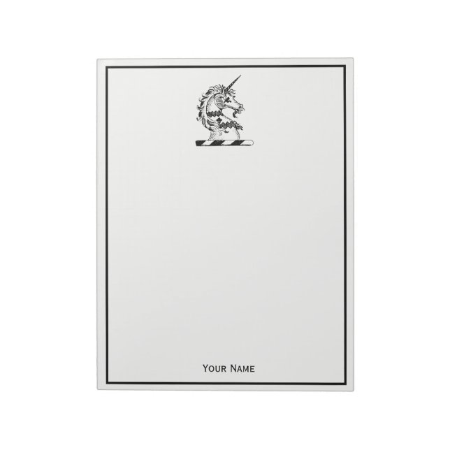 Bloc-note Emblème de tête de l'licorne héraldique (Tourné)