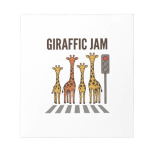 Bloc-note Embouteillage giraffic Drôle de girafe traversant