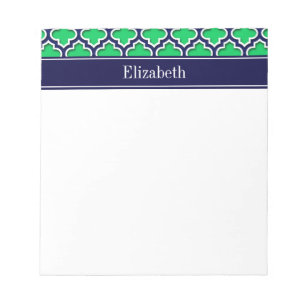 Bloc-note Emerald Navy Marocain #5DS Navy Monogramme Nom