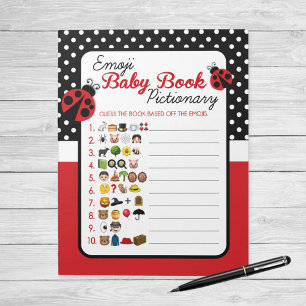 Bloc-note Emoji Baby Book Ladybug Baby shower Game Pack