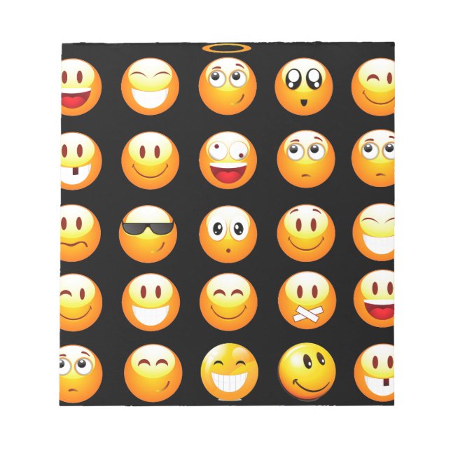 Bloc-note emojis noir (Devant)